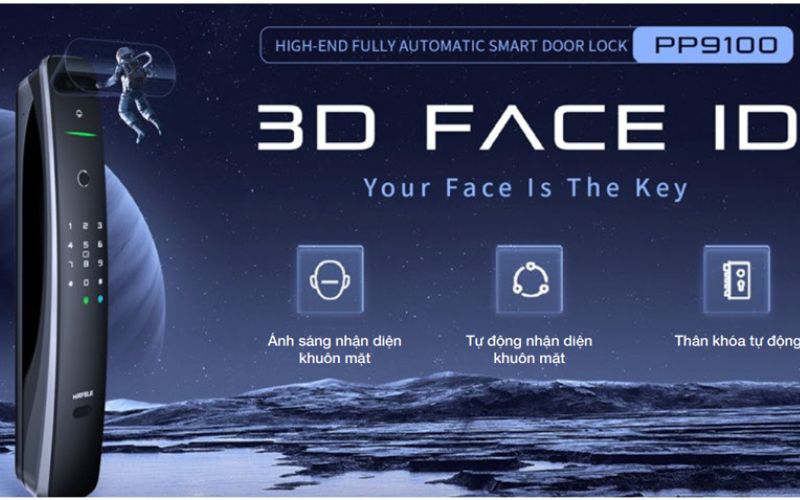 Khóa nhận diện khuôn mặt Hafele 3D _PP9100